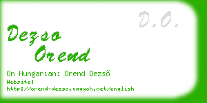 dezso orend business card